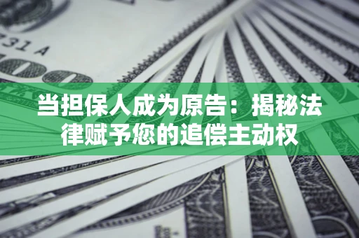 北京当担保人成为原告:揭秘法律赋予您的追偿主动权 北京当担保人成为原告:揭秘法律赋予您的追偿主动权